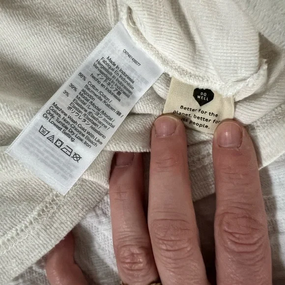 Madewell Crop Tee size medium cream color slub knit - Picture 2 of 3